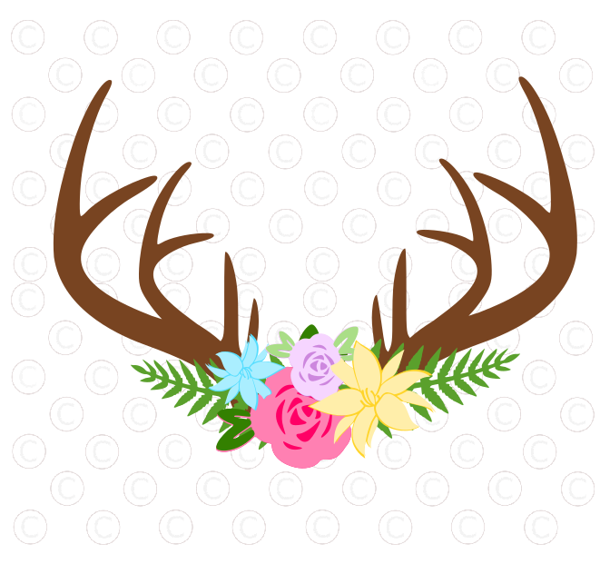 Download Free Deer Floral Antler SVG - Freebie Friday - Abbi ...