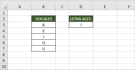 como generar letras palabras y texto aleatorio en excel