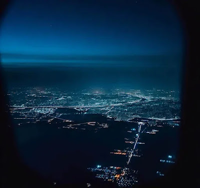 飛行機からの夜景