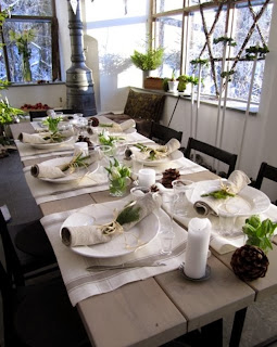 comedor de navidad verde blanco