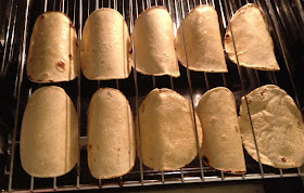 tortillas on oven rack