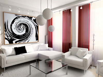 Living Room Decoration Design on And White Combination Attractive Living Room Design For Living Room