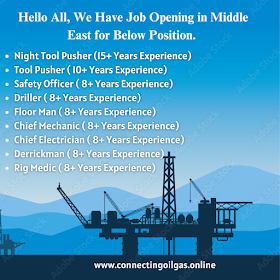  Hello All, We Have Job Opening in Middle East for Below Position.