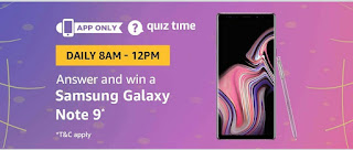 Amazon Quiz Time-Answer & Win Samsung Galaxy Note 9