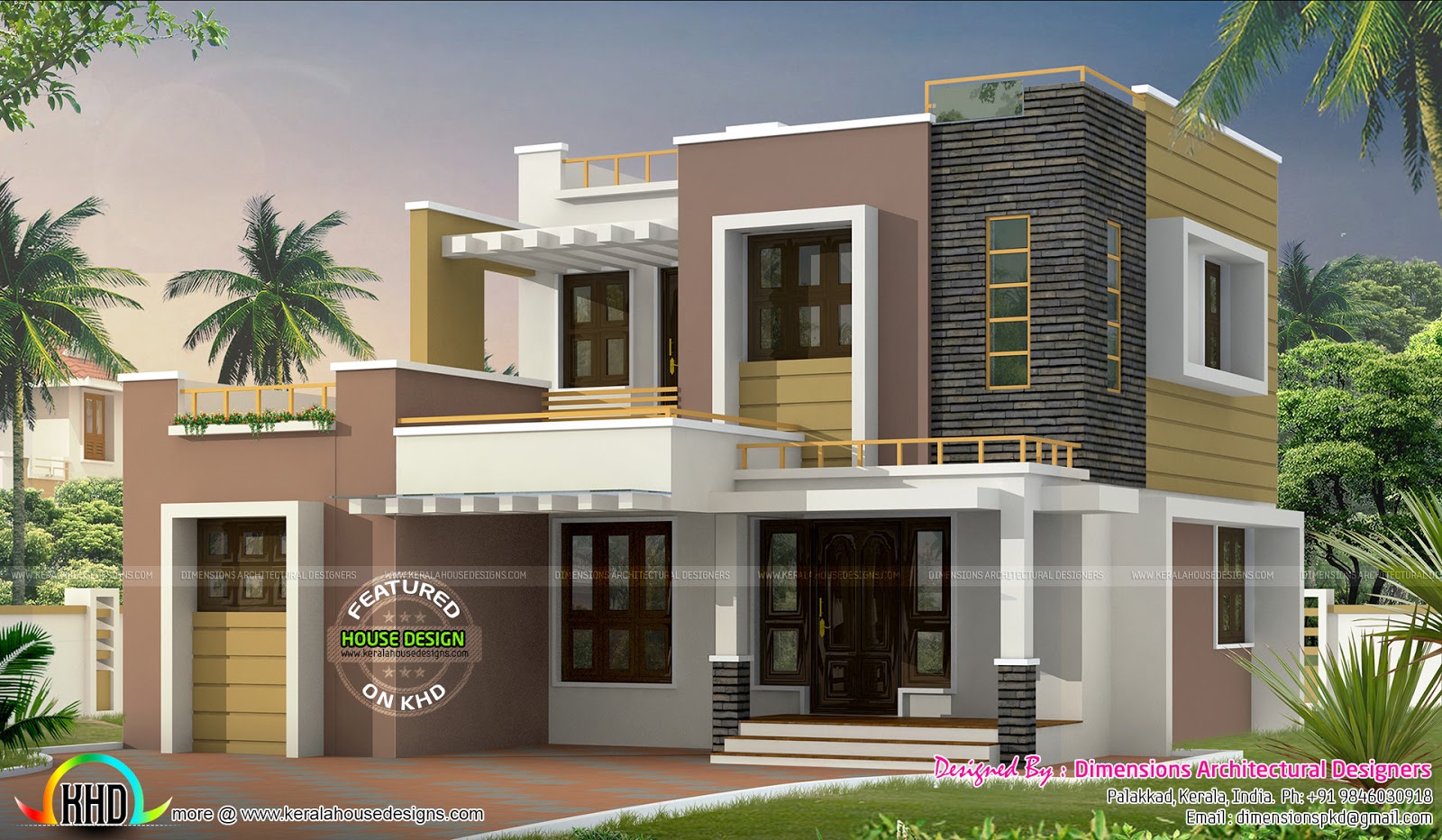  1500  sq  ft  contemporary home  Kerala  home  design and 