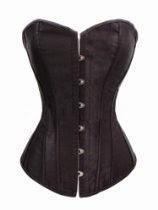 <br />Chicastic Black Satin Sexy Strong Boned Corset Lace Up Bustier Top - Also White & Red