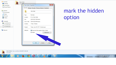 2. Mark on the "Hidden" option.