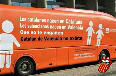 Los catalanes nacen en Cataluña, los valencianos en Comunidad Valenciana, que no te engañen, catalán de Valencia no existe, autobús