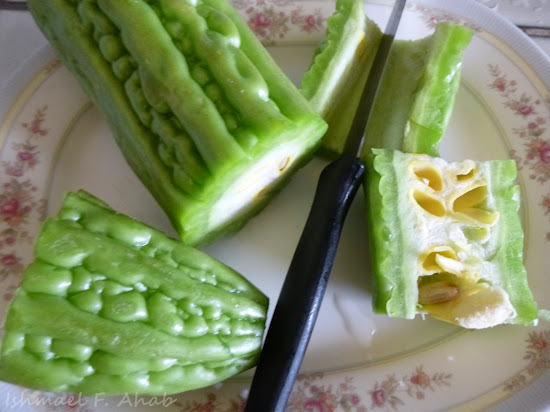 Ampalaya being sliced