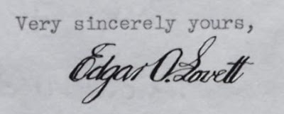Edgar Odell Lovett's signature