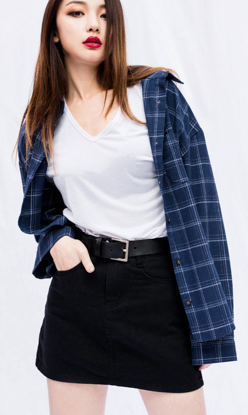 Checkered One Pocket Button-Front Shirt