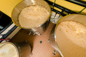 Open fermentors at Upright Brewing Co.