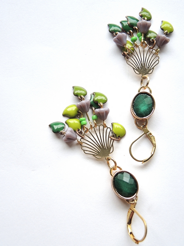 DIY oorbellen/earrings 'heide'