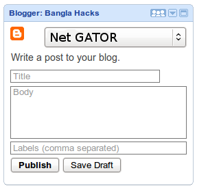 Blogger post gadget in igoogle