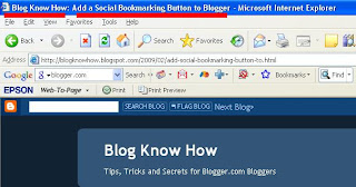 How Blogger Title Tags are viewed in an IE browser