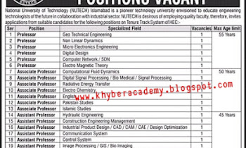 National University of Technology jobs, Islamabad 