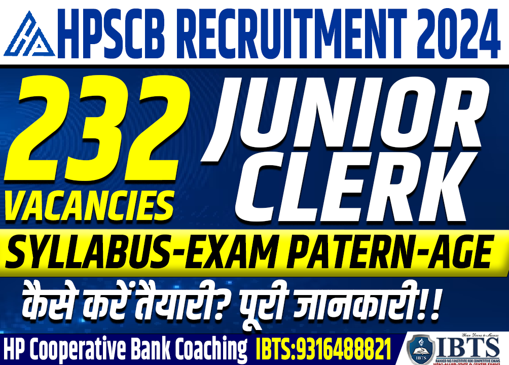 HPSCB Recruitment 2024 Apply Online for 232 Junior Clerk Posts  Check Exam Pattern, Syllabus & Salary.