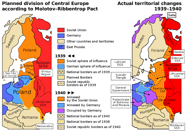 Molotov–Ribbentrop Pact secret protocol map