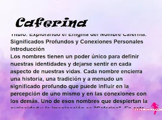 significado del nombre Caferina