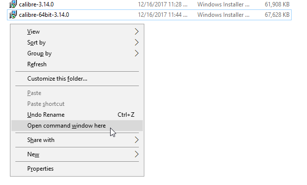 Open command window