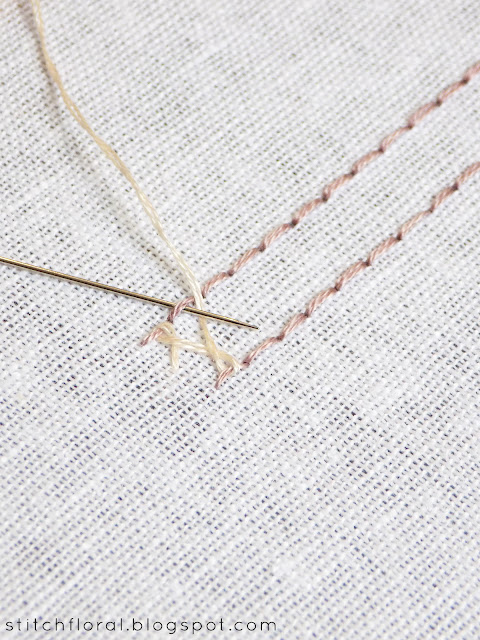 How to work interlaced back stitch 