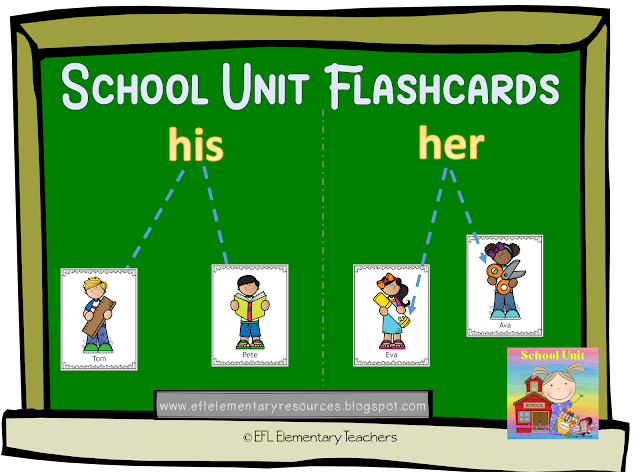 his and her using these children flashcards