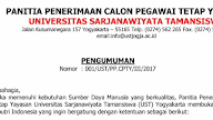 Penerimaan Pegawai Tetap Universitas Sarjanawiyata Tamansiswa (UST) Yogyakarta Tahun 2017