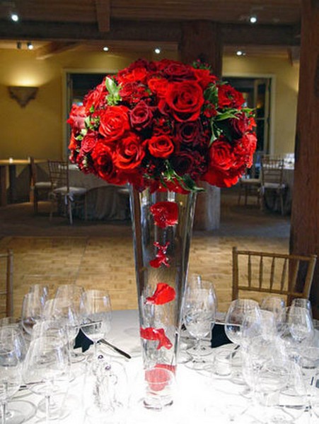 For several months centerpieces for our reception tables were the bane of