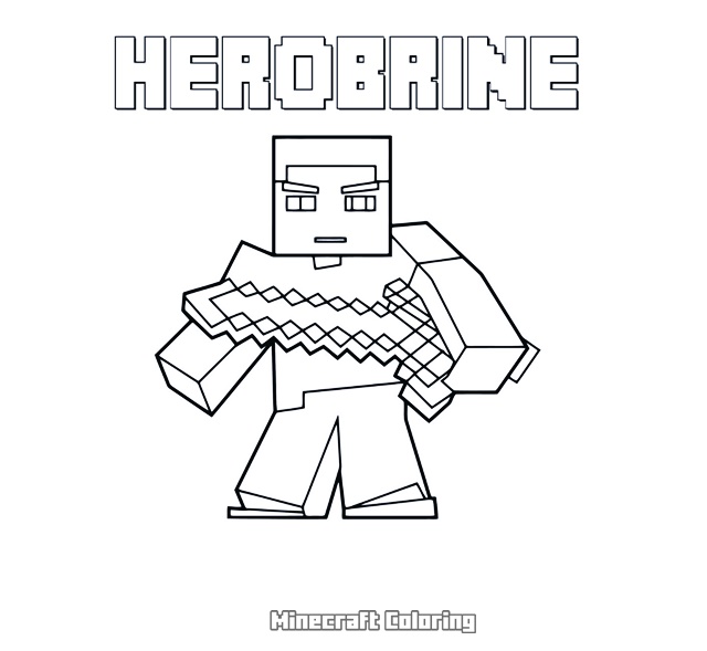 Herobrine, Minecraft, Coloring Pages
