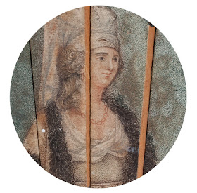 Detail of a wealthy woman from Flora MacDonald's fan