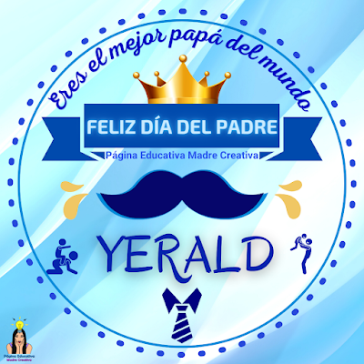 Solapín Nombre Yerald para redes sociales por Día del Padre
