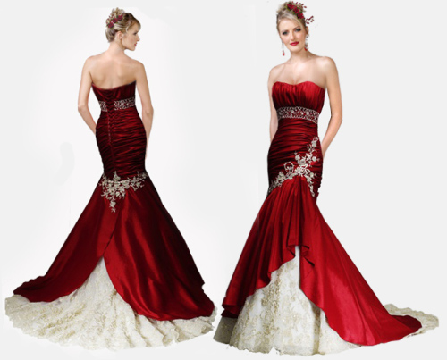 Red and White Wedding Dresses