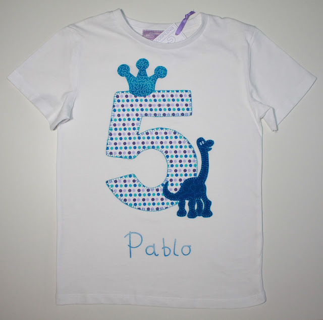 camiseta cumpleaños 5 años dinosaurio