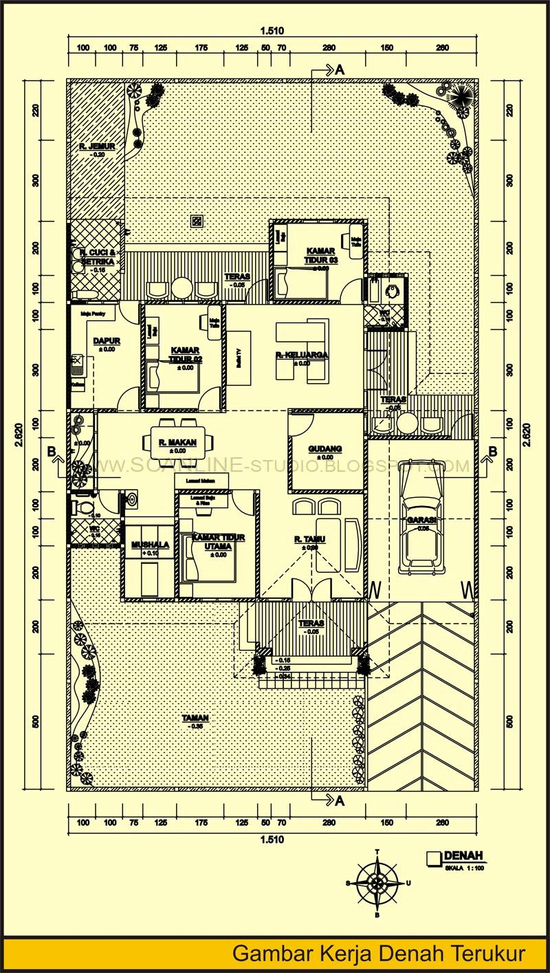 4 Gambar Denah Rumah Dan Ukuran Keterangan Yang Unik