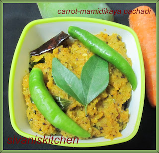 carrot-mamidikaya pachadi