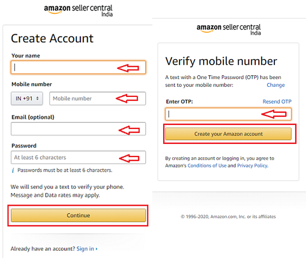 How can I create a new Amazon seller account- सामान कैसे बेचें