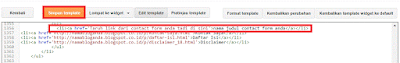 Gambar cara memasukan link contact form pada template blog