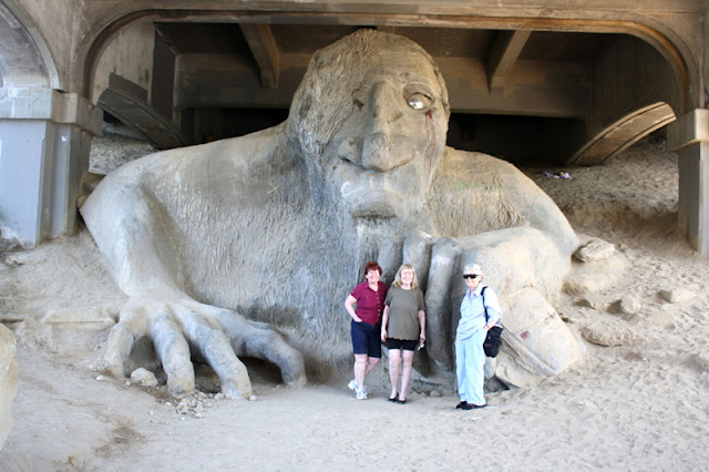 The Fremont Troll lives under the George Washington Memorial Bridge in the Seattle neighborhood of Fremont