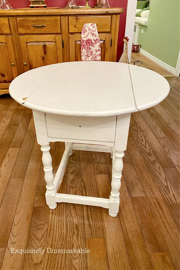 Small Round Drop Leaf Table Makeover