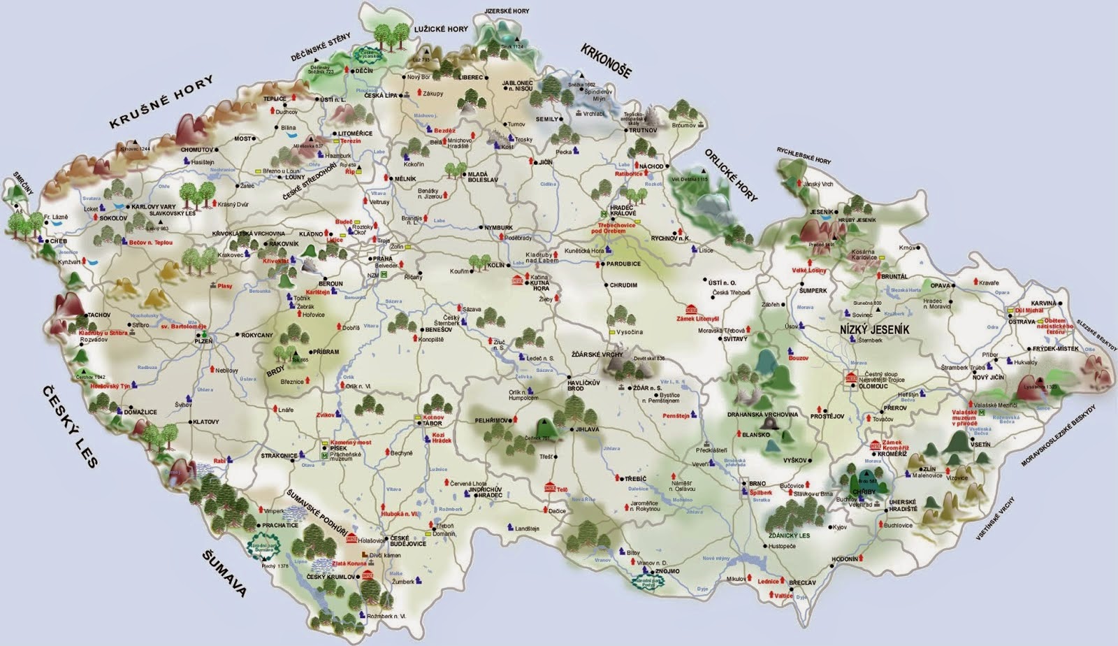 mapa čr hory Mapa čr Pohoří | adviseurmakelaar mapa čr hory