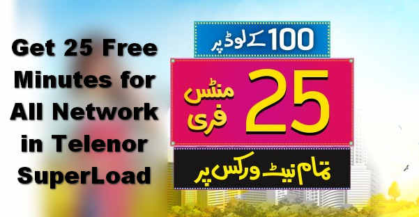 Get 25 Free Minutes for All Network in Telenor SuperLoad