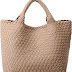 Woven Bag for Women, Vegan Leather Tote Bag,