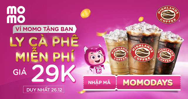 Thanh toán cafe tại Highland bằng MoMo với đồng tiền fiat VNĐ