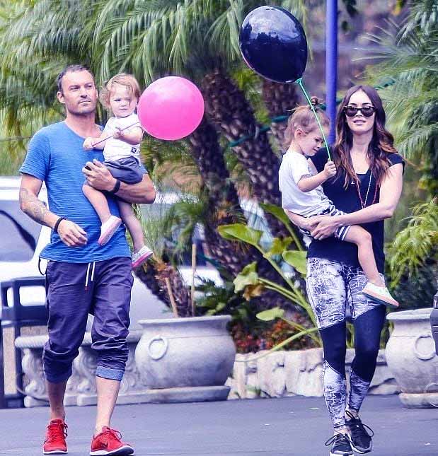 Fox and Brian with their two sons, Noah and Bodhi reunited for breakfast after a month of announcing their split