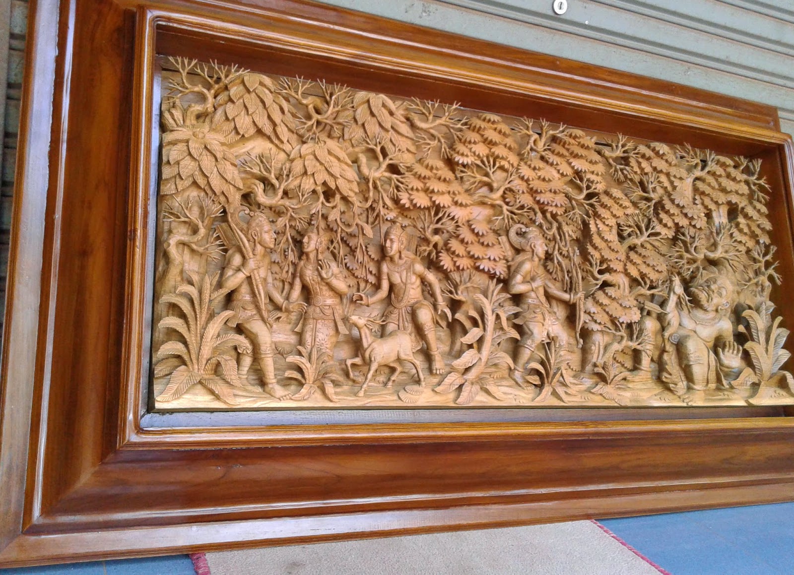 Gallery seni  ukiran kayu  Relief Ramayana Kayu  jati suatu 