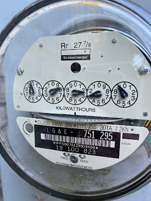 An image of an electricity meter on a home