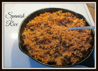 Spanish Rice in a iron Skillet