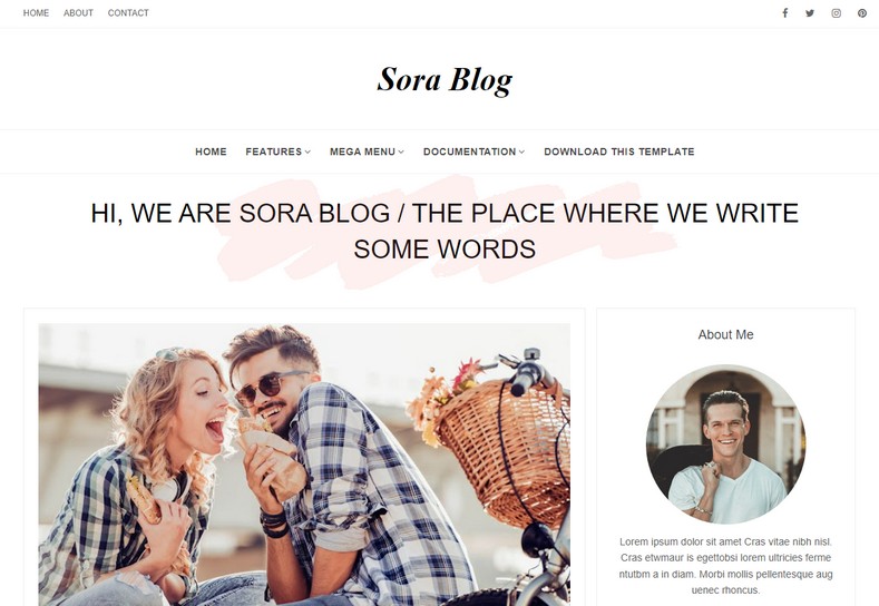 Sora Blog Blogger Template
