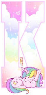 Abecedario de Unicornio Durmiendo. Sleeping Unicorn Abc.