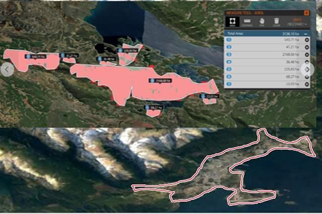 Fuego descontrolado, la magnitud del incendio forestal en comparación con la superficie de Ushuaia
